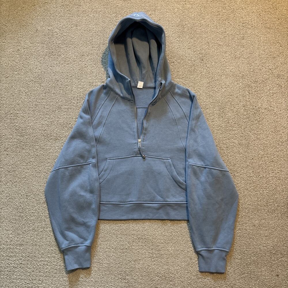 Lululemon Scuba Women’s Blue Half-Zip Fleece Hoodie Relaxed Fit M/L Pockets